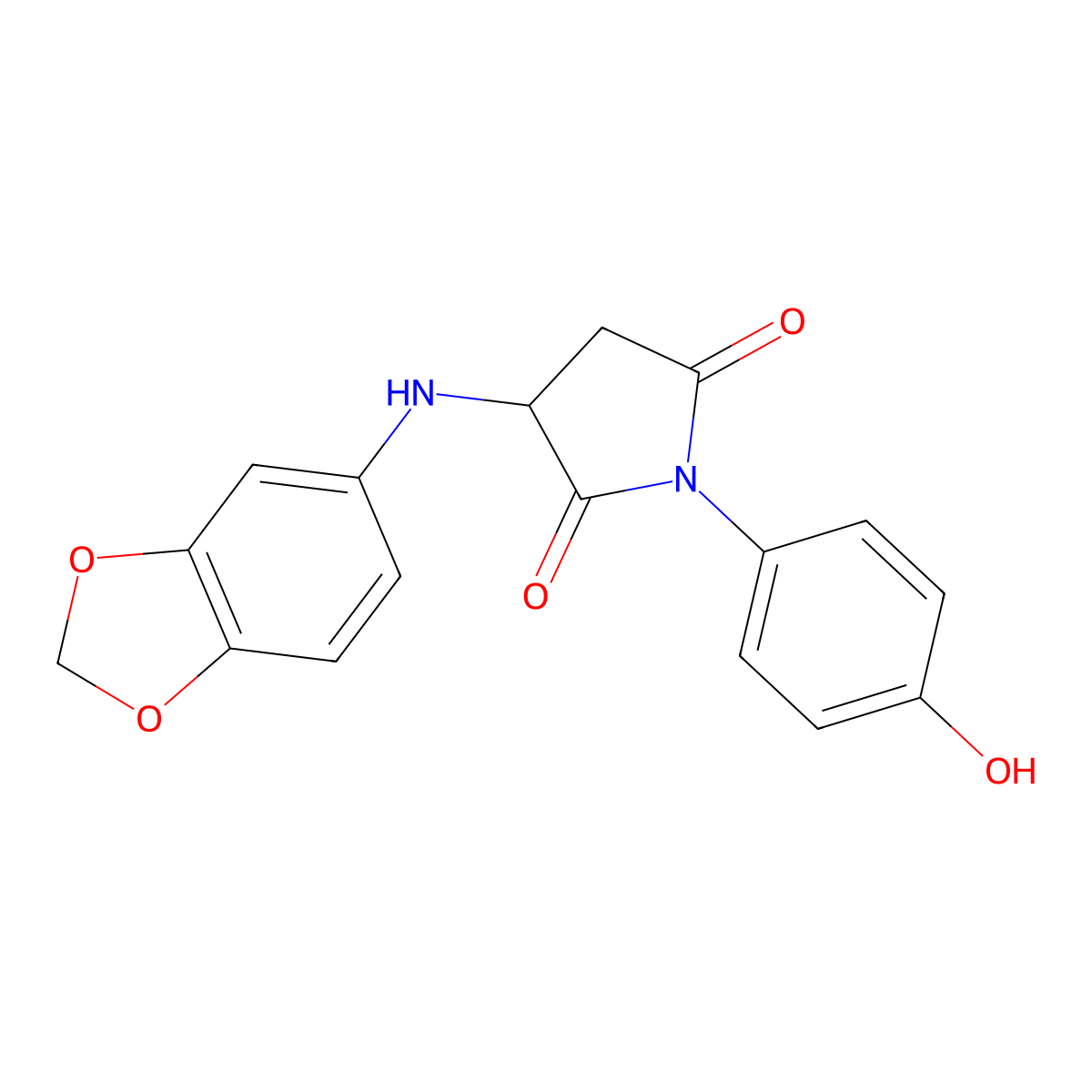 3-(1,3-Benzodioxol-5-ylamino)-1-(4-hydroxyphenyl)pyrrolidine-2,5-dione molecular structure, CAS 1008248-12-1