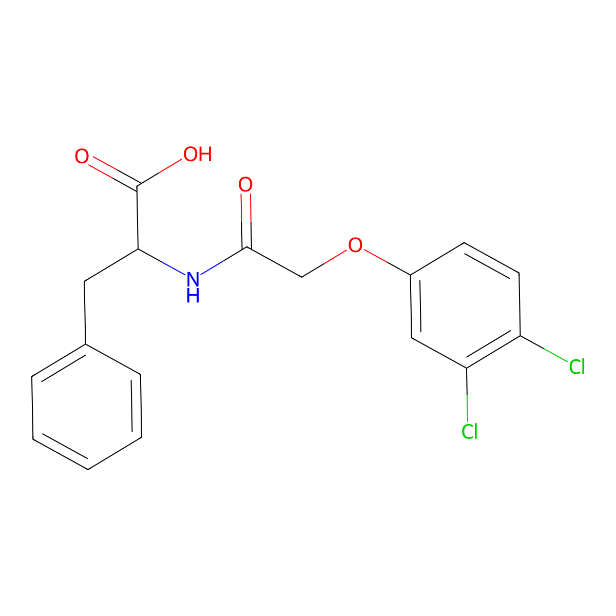 2-{[2-(3,4-Dichlorophenoxy)acetyl]amino}-3-phenylpropanoic acid molecular structure, CAS 1008248-63-2