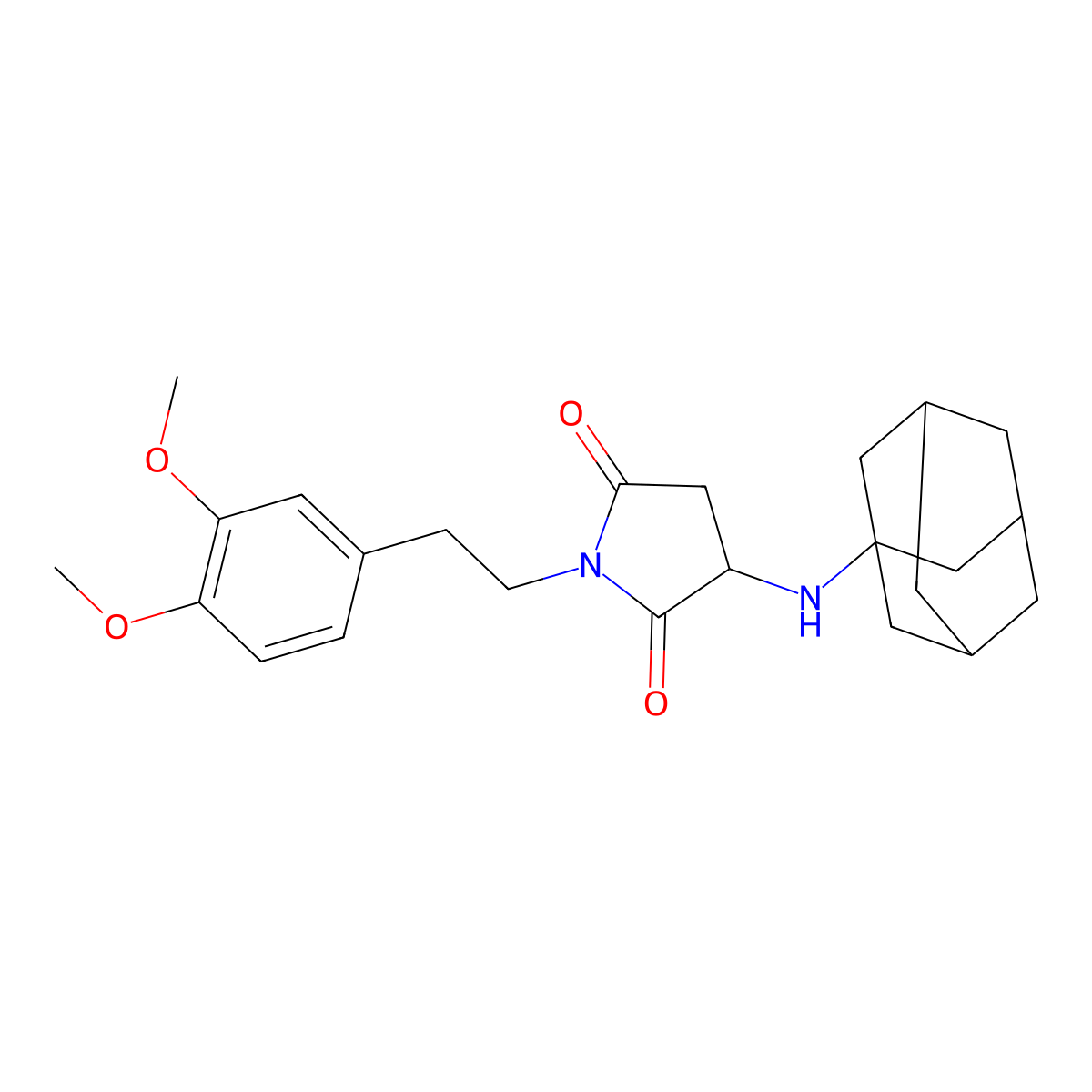 3-(1-Adamantylamino)-1-[2-(3,4-dimethoxyphenyl)ethyl]pyrrolidine-2,5-dione molecular structure, CAS 1008250-56-3