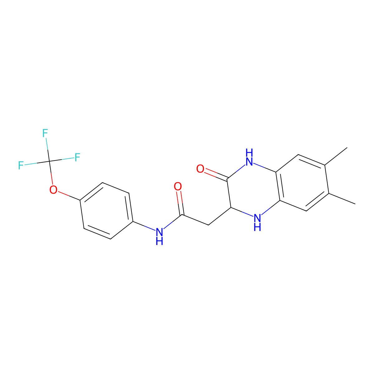 2-(6,7-dimethyl-3-oxo-1,2,3,4-tetrahydroquinoxalin-2-yl)-N-(4-(trifluoromethoxy)phenyl)acetamide molecular structure, CAS 1008250-99-4