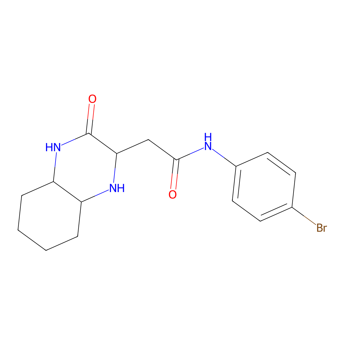N-(4-bromophenyl)-2-(3-oxodecahydroquinoxalin-2-yl)acetamide molecular structure, CAS 1008251-57-7