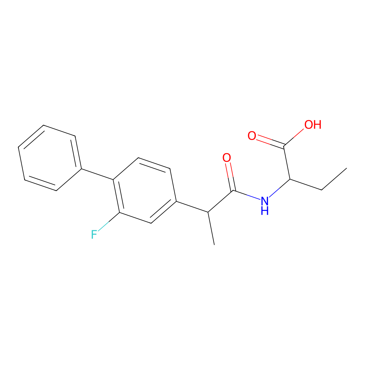 2-{[2-(2-Fluorobiphenyl-4-yl)propanoyl]amino}butanoic acid molecular structure, CAS 1008251-90-8