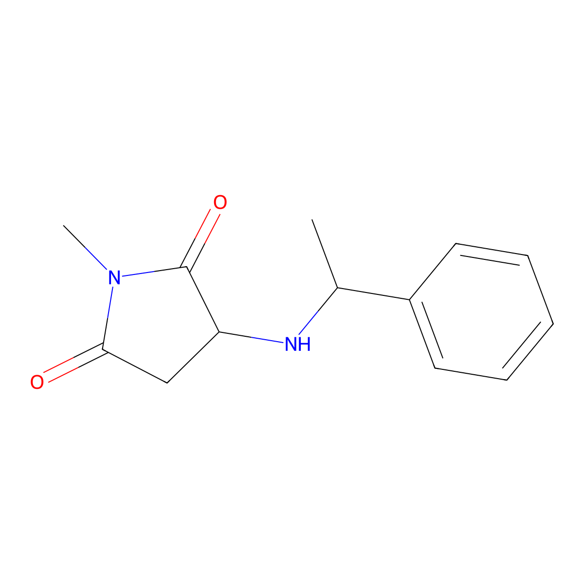 1-Methyl-3-(1-phenylethylamino)pyrrolidine-2,5-dione molecular structure, CAS 1008253-57-3