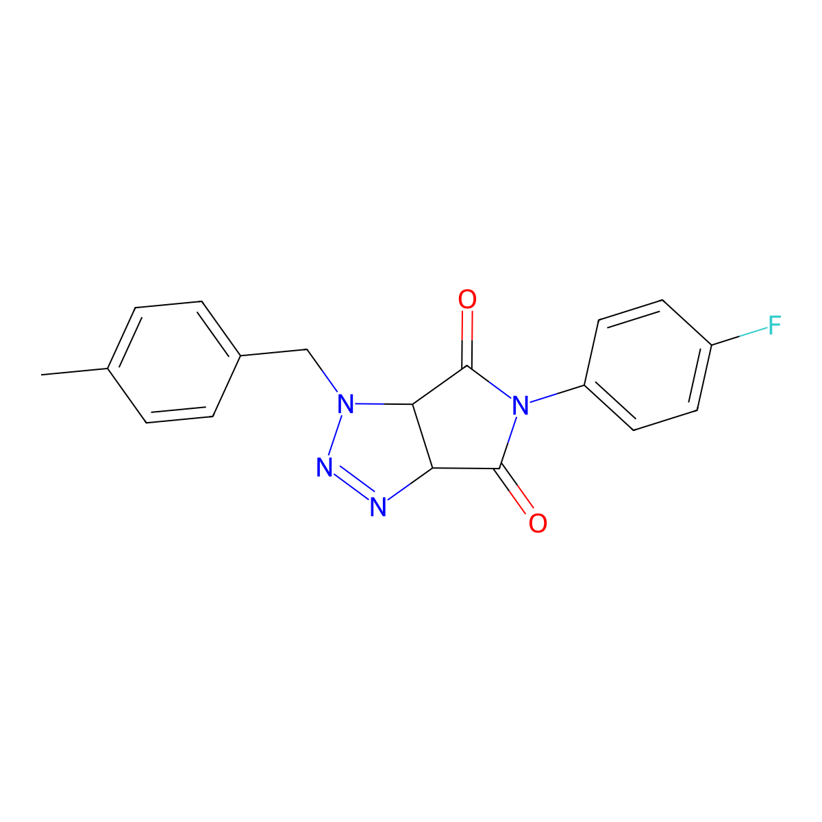 5-(4-fluorophenyl)-1-(4-methylbenzyl)-3a,6a-dihydropyrrolo[3,4-d][1,2,3]triazole-4,6(1H,5H)-dione molecular structure, CAS 1008254-10-1