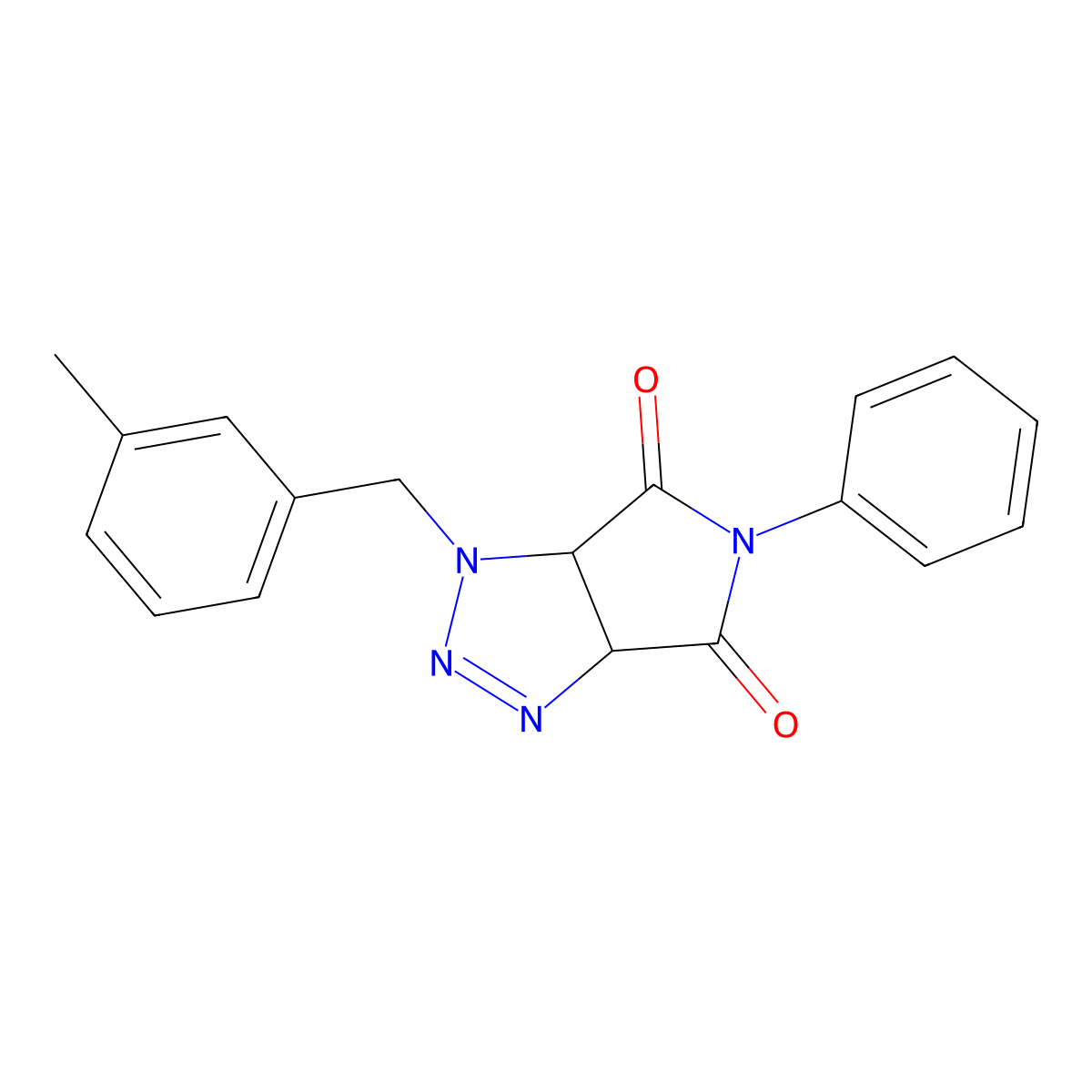 1-(3-methylbenzyl)-5-phenyl-3a,6a-dihydropyrrolo[3,4-d][1,2,3]triazole-4,6(1H,5H)-dione molecular structure, CAS 1008254-47-4