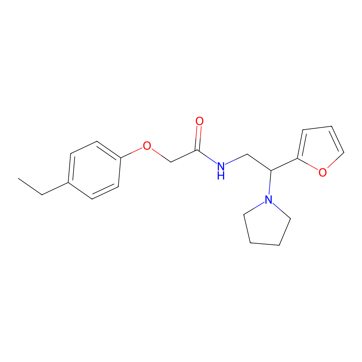 2-(4-ethylphenoxy)-N-[2-(furan-2-yl)-2-(pyrrolidin-1-yl)ethyl]acetamide molecular structure, CAS 1008255-23-9