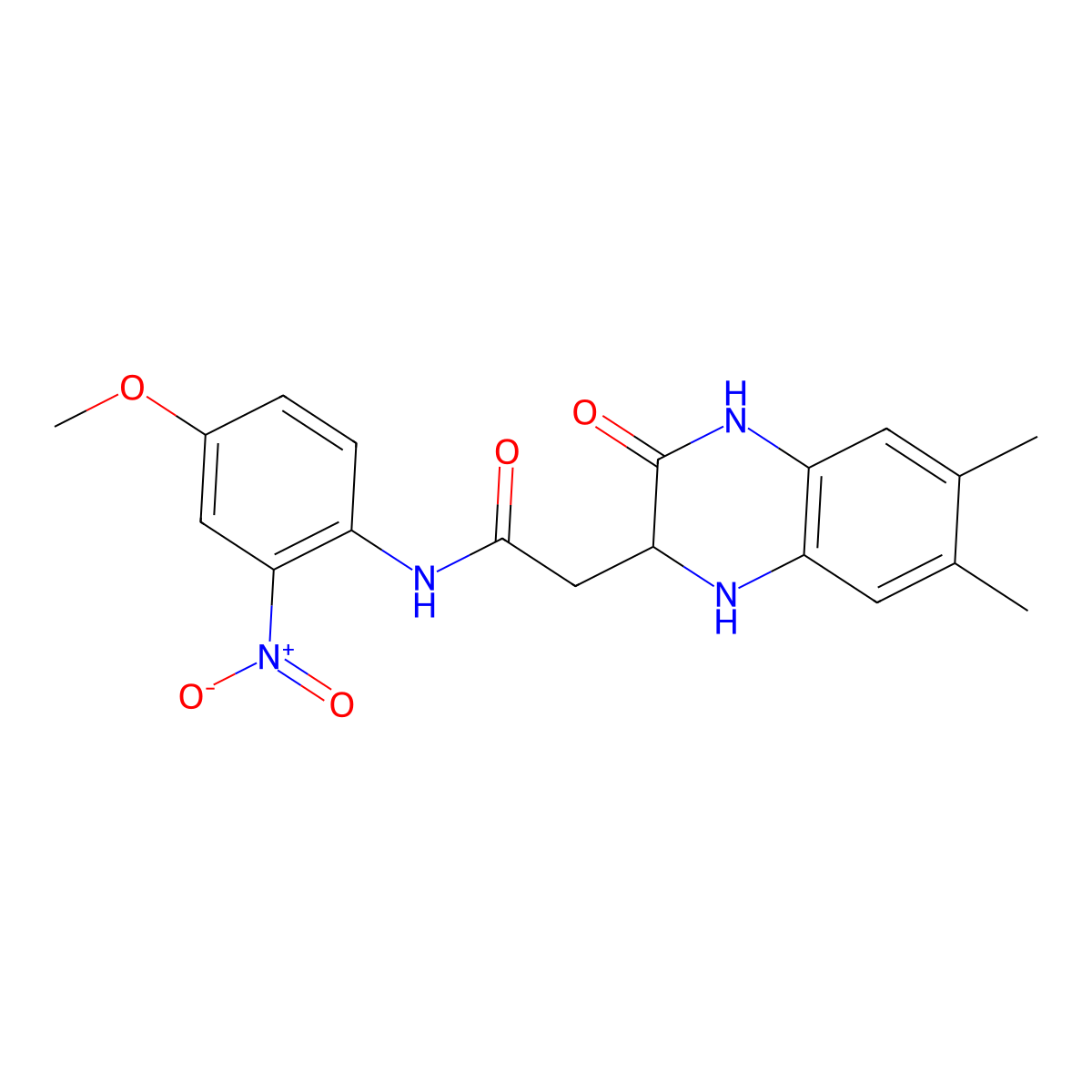 2-(6,7-dimethyl-3-oxo-1,2,3,4-tetrahydroquinoxalin-2-yl)-N-(4-methoxy-2-nitrophenyl)acetamide molecular structure, CAS 1008259-32-2