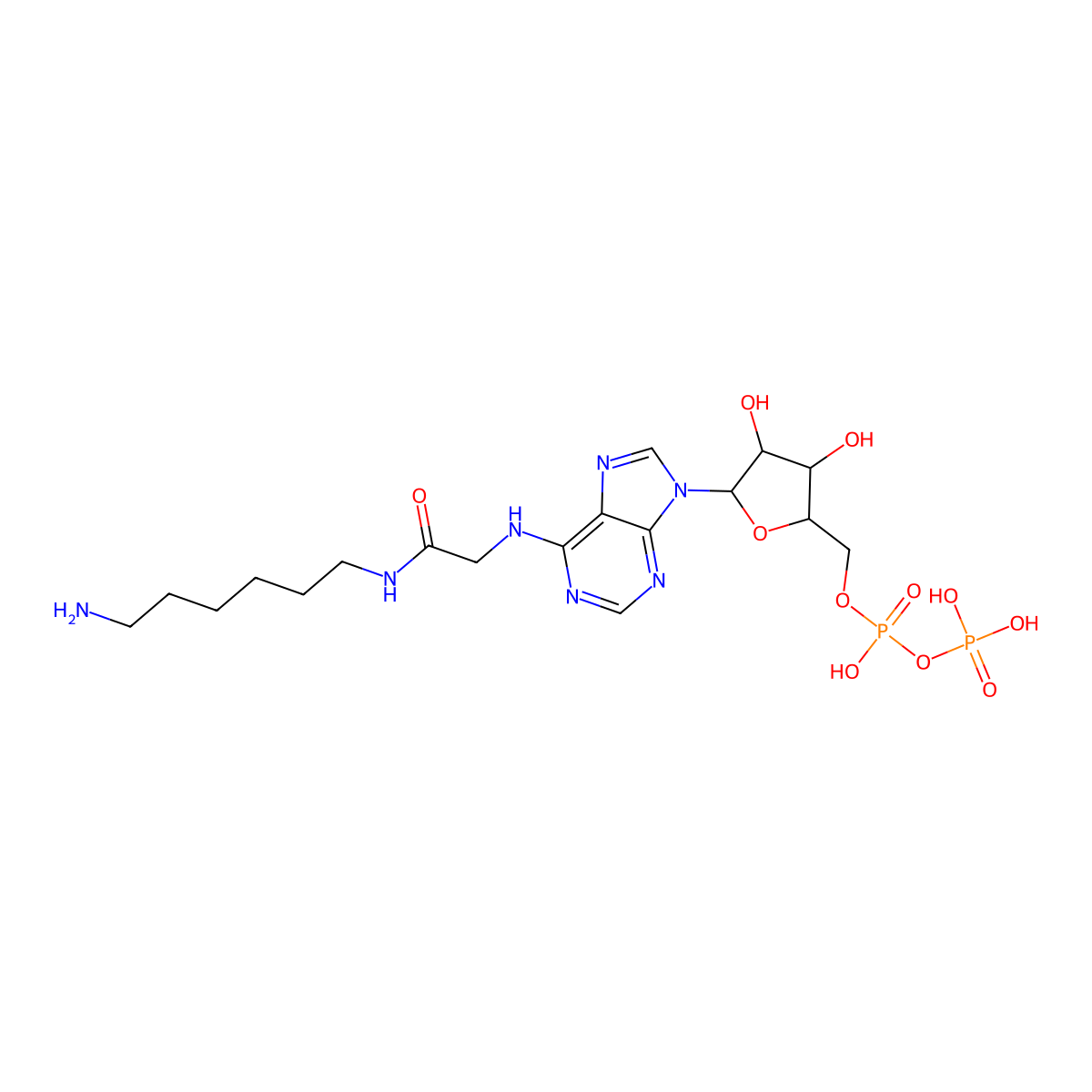 N6-[(6-Aminohexyl)carbamoylmethyl]-ADP molecular structure, CAS 100826-95-7