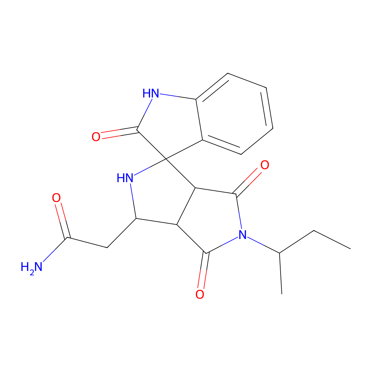 2-(2a(2)-Butan-2-yl-1a(2),2,3a(2)-trioxospiro[1H-indole-3,6a(2)-3a,4,5,6a-tetrahydropyrrolo[3,4-c]pyrrole]-4a(2)-yl)acetamide molecular structure, CAS 1008260-01-2
