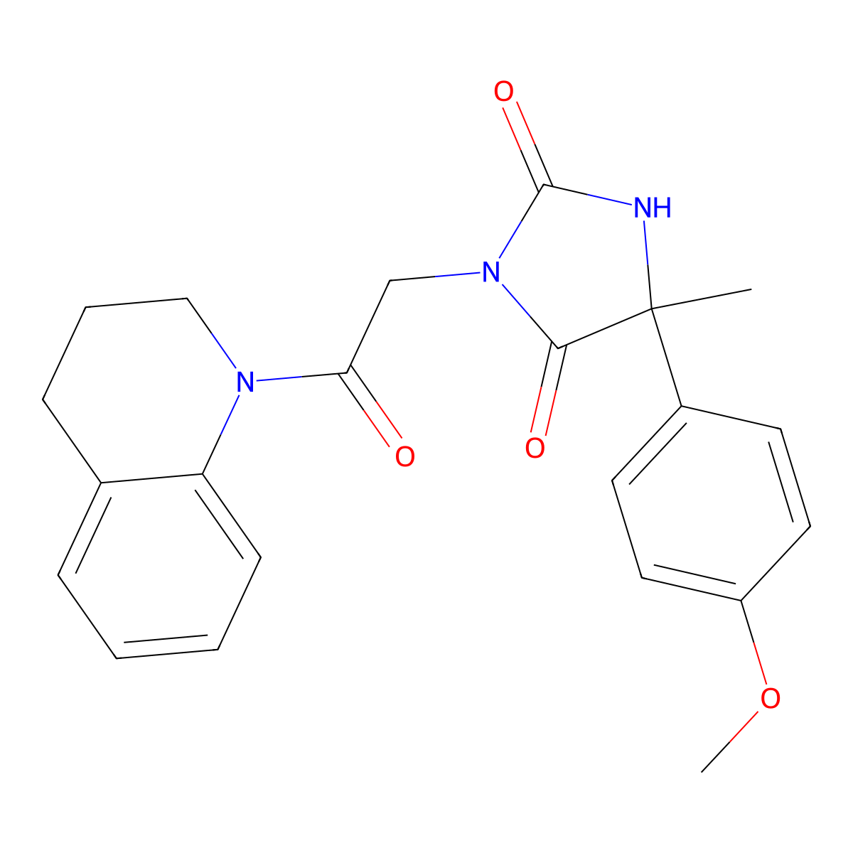 3-(2-(3,4-dihydroquinolin-1(2H)-yl)-2-oxoethyl)-5-(4-methoxyphenyl)-5-methylimidazolidine-2,4-dione molecular structure, CAS 1008261-17-3