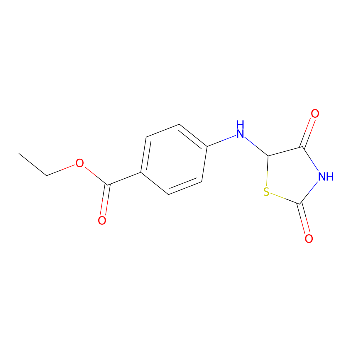 Ethyl 4-[(2,4-dioxo-1,3-thiazolidin-5-yl)amino]benzoate molecular structure, CAS 1008262-11-0