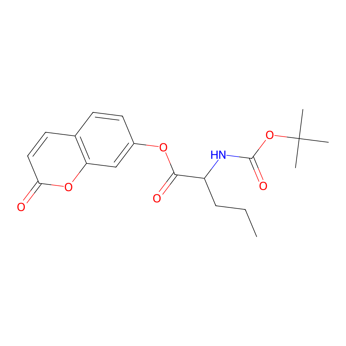2-oxo-2H-chromen-7-yl N-(tert-butoxycarbonyl)norvalinate molecular structure, CAS 1008262-15-4
