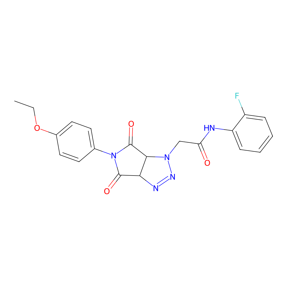 2-(5-(4-ethoxyphenyl)-4,6-dioxo-4,5,6,6a-tetrahydropyrrolo[3,4-d][1,2,3]triazol-1(3aH)-yl)-N-(2-fluorophenyl)acetamide molecular structure, CAS 1008262-43-8
