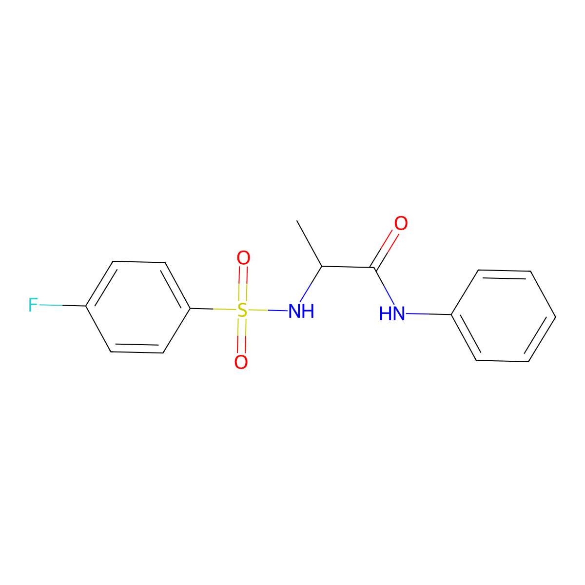 2-[(4-fluorophenyl)sulfonylamino]-N-phenylpropanamide molecular structure, CAS 1008262-91-6