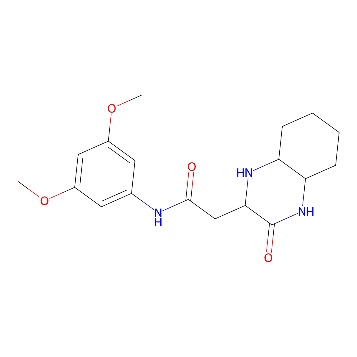N-(3,5-dimethoxyphenyl)-2-(3-oxodecahydroquinoxalin-2-yl)acetamide molecular structure, CAS 1008262-93-8