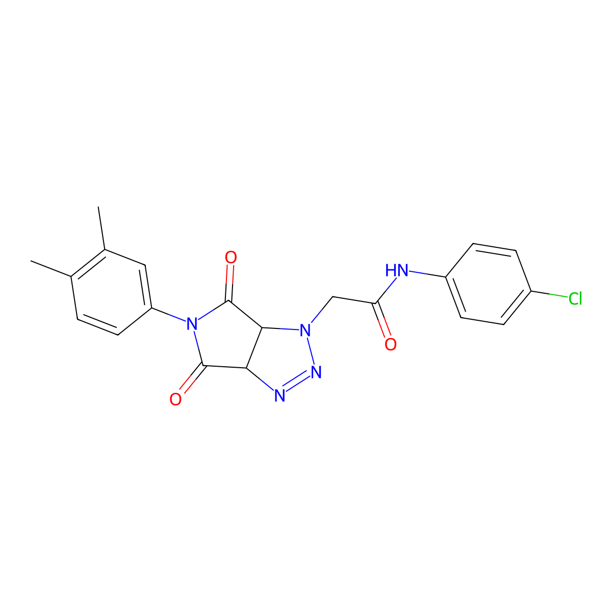 N-(4-chlorophenyl)-2-(5-(3,4-dimethylphenyl)-4,6-dioxo-4,5,6,6a-tetrahydropyrrolo[3,4-d][1,2,3]triazol-1(3aH)-yl)acetamide molecular structure, CAS 1008263-24-8
