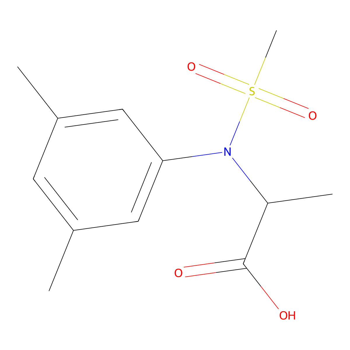N-(3,5-Dimethylphenyl)-N-(methylsulfonyl)alanine molecular structure, CAS 1008265-17-5