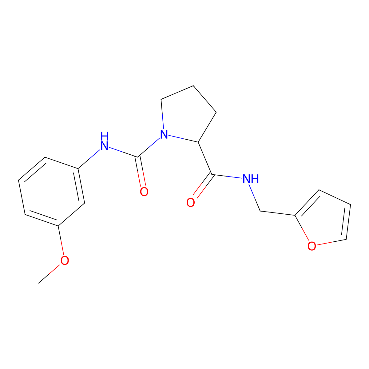2-N-(furan-2-ylmethyl)-1-N-(3-methoxyphenyl)pyrrolidine-1,2-dicarboxamide molecular structure, CAS 1008265-23-3