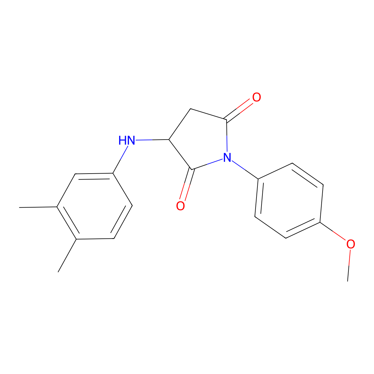 3-[(3,4-Dimethylphenyl)amino]-1-(4-methoxyphenyl)azolidine-2,5-dione molecular structure, CAS 1008265-60-8
