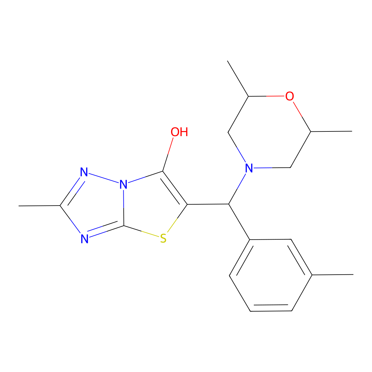 5-((2,6-Dimethylmorpholino)(m-tolyl)methyl)-2-methylthiazolo[3,2-b][1,2,4]triazol-6-ol molecular structure, CAS 1008267-11-5