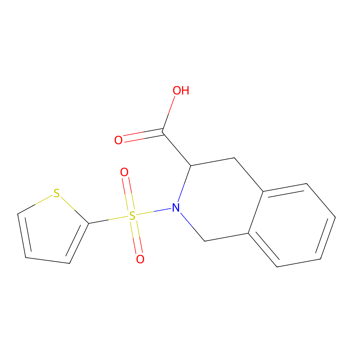 2-(Thiophene-2-sulfonyl)-1,2,3,4-tetrahydro-isoquinoline-3-carboxylic acid molecular structure, CAS 1008267-14-8