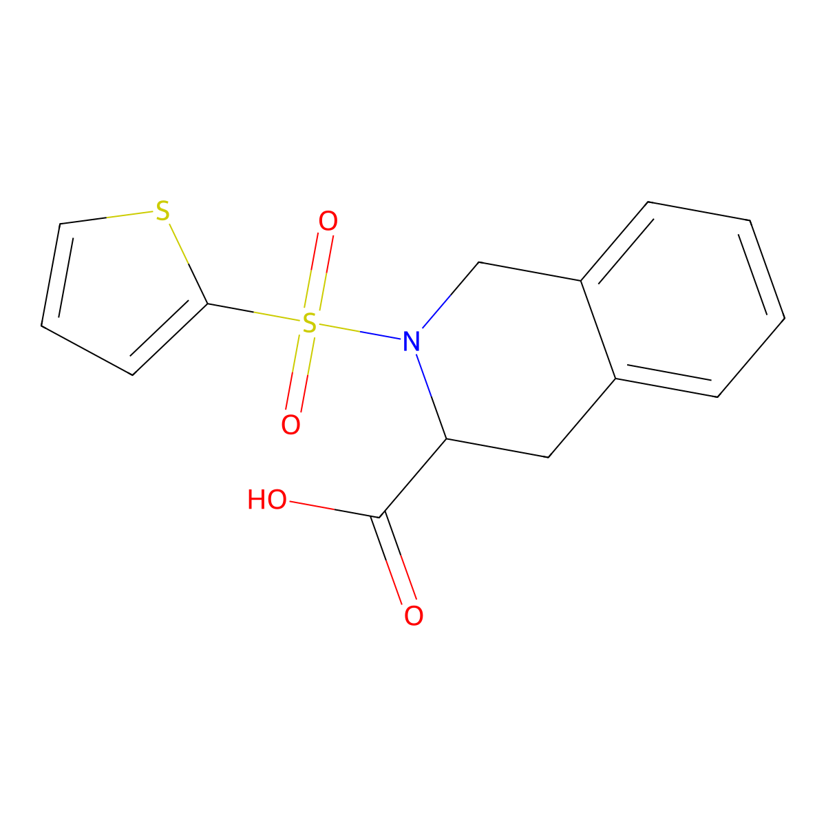 2-(Thiophene-2-sulfonyl)-1,2,3,4-tetrahydro-isoquinoline-3-carboxylic acid molecular structure, CAS 1008267-14-8