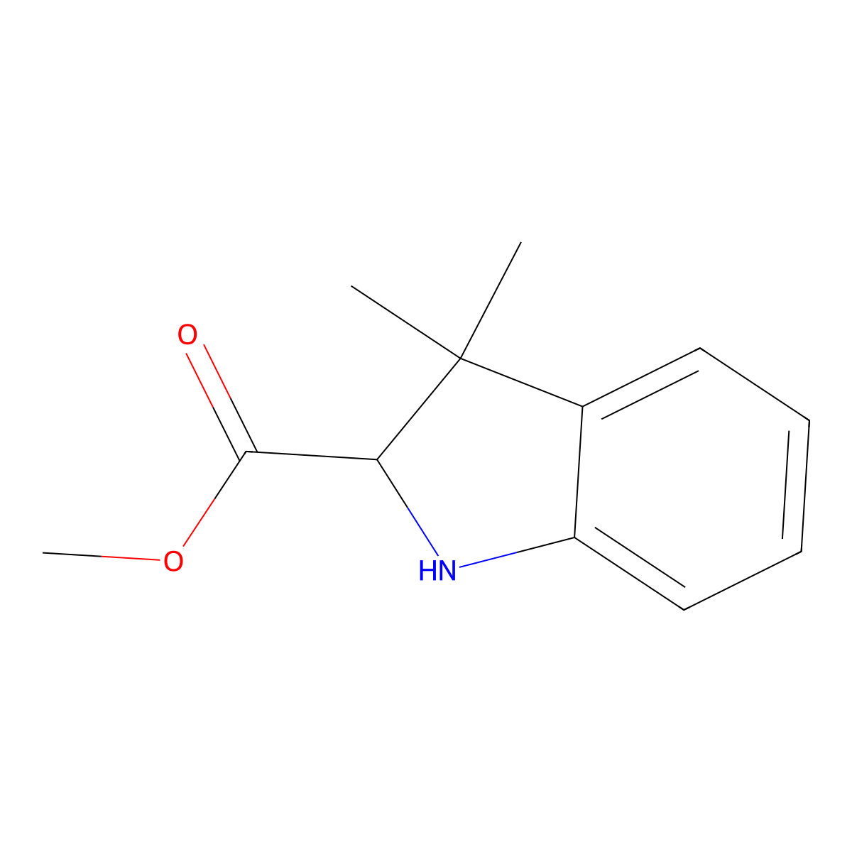 Methyl 3,3-dimethylindoline-2-carboxylate molecular structure, CAS 1008267-29-5