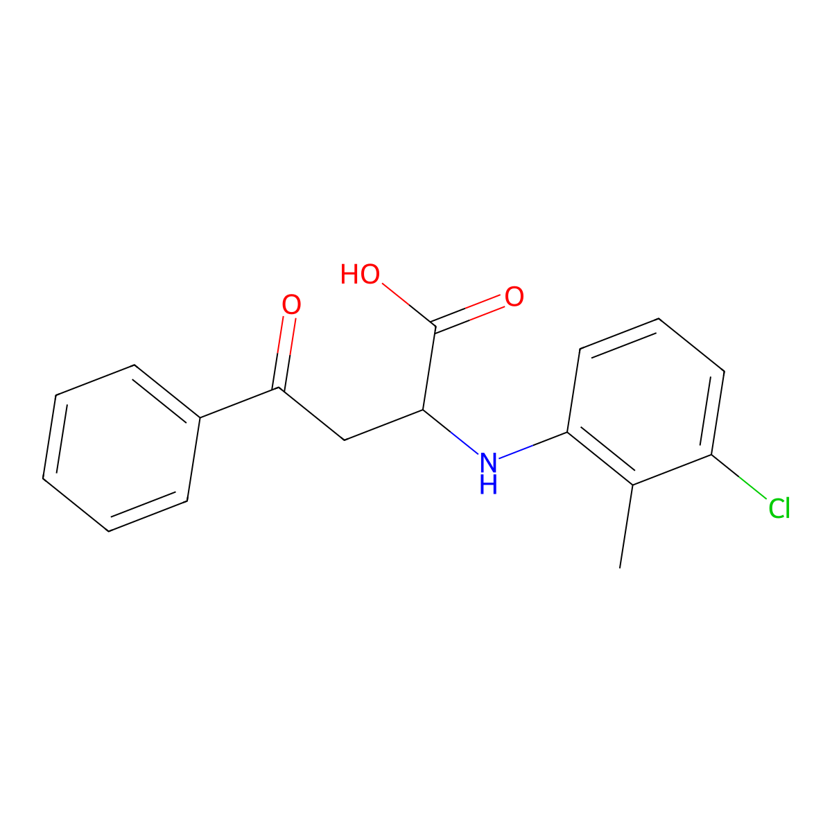 2-(3-Chloro-2-methylanilino)-4-oxo-4-phenylbutanoic acid molecular structure, CAS 1008267-72-8