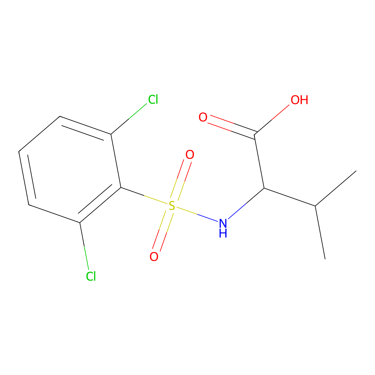 2-(2,6-Dichlorobenzenesulfonamido)-3-methylbutanoic acid molecular structure, CAS 1008267-76-2