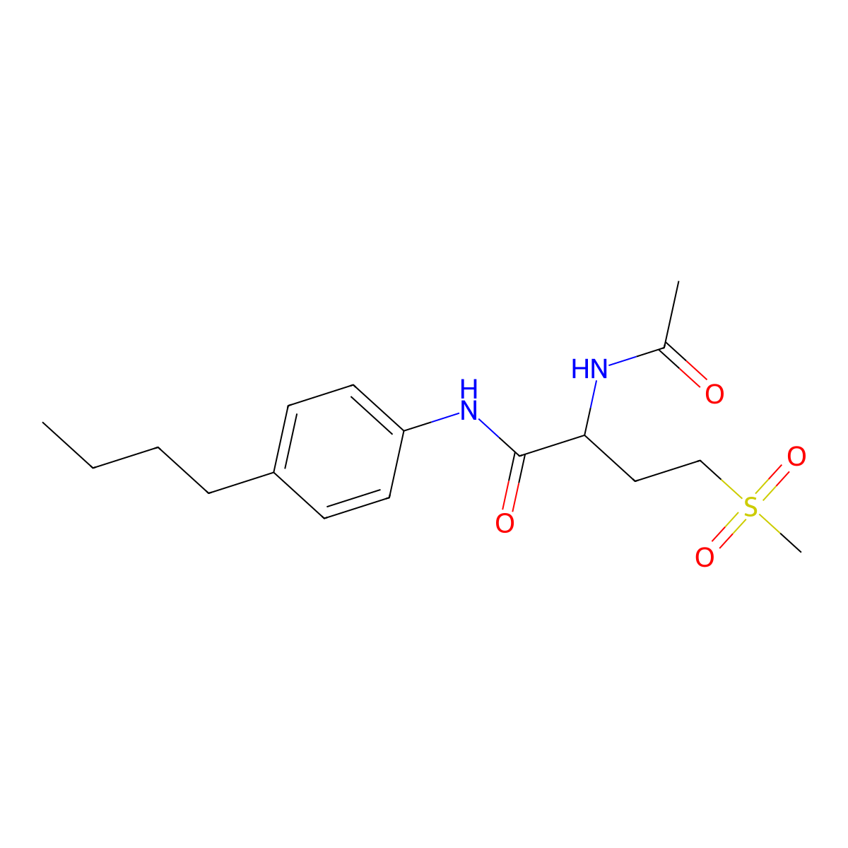 2-acetamido-N-(4-butylphenyl)-4-methylsulfonylbutanamide molecular structure, CAS 1008267-97-7