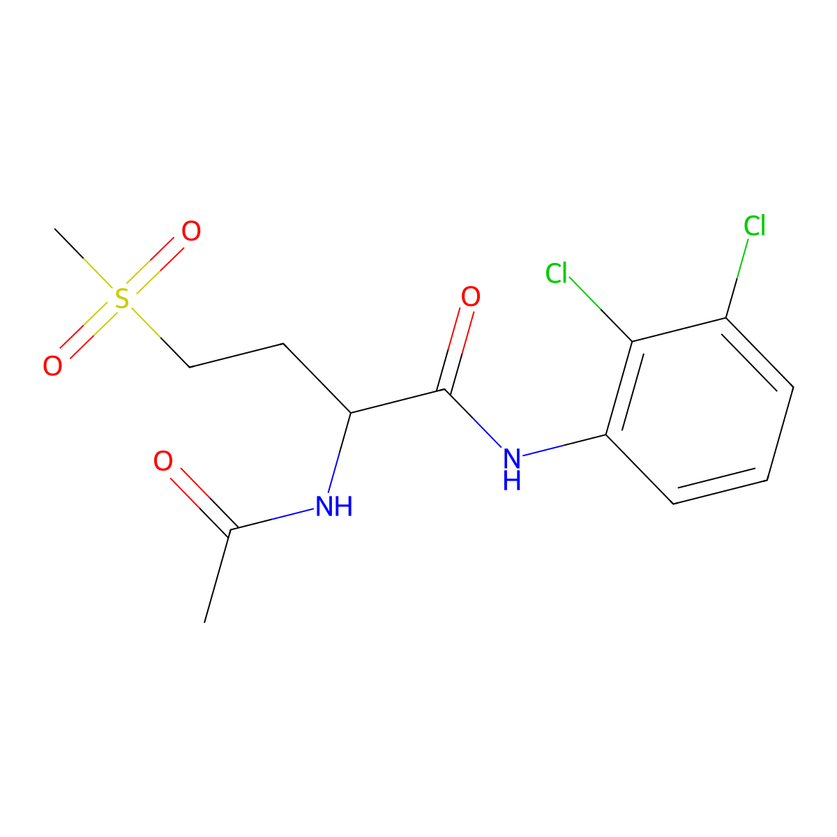 2-acetamido-N-(2,3-dichlorophenyl)-4-(methylsulfonyl)butanamide molecular structure, CAS 1008267-99-9