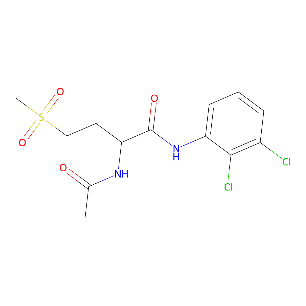 2-acetamido-N-(2,3-dichlorophenyl)-4-(methylsulfonyl)butanamide molecular structure, CAS 1008267-99-9