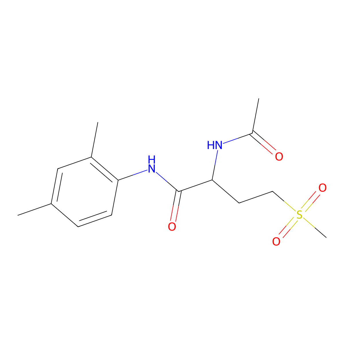 2-acetamido-N-(2,4-dimethylphenyl)-4-methylsulfonylbutanamide molecular structure, CAS 1008268-01-6