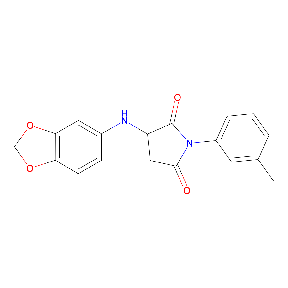 3-[(2H-1,3-benzodioxol-5-yl)amino]-1-(3-methylphenyl)pyrrolidine-2,5-dione molecular structure, CAS 1008268-27-6