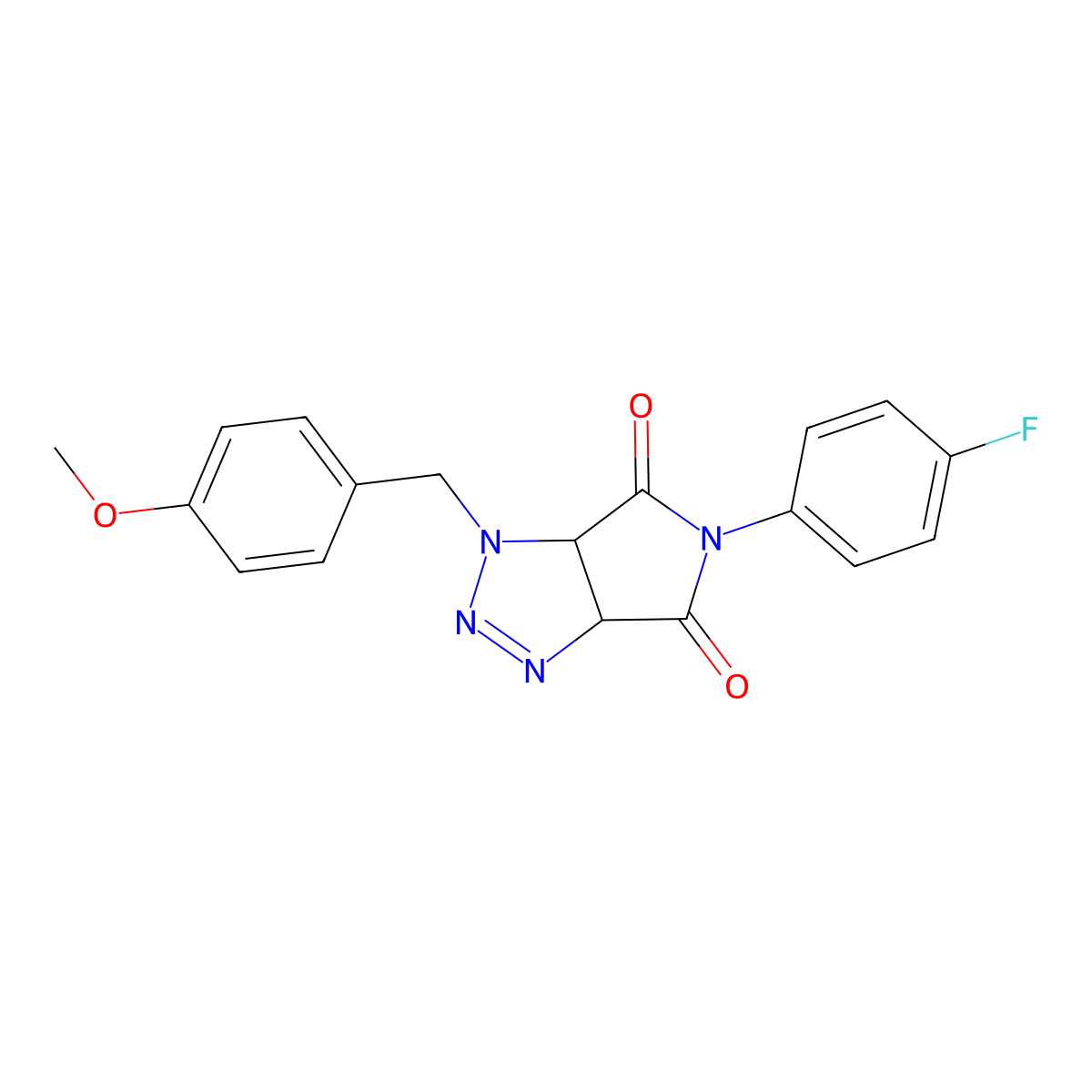 5-(4-fluorophenyl)-1-(4-methoxybenzyl)-3a,6a-dihydropyrrolo[3,4-d][1,2,3]triazole-4,6(1H,5H)-dione molecular structure, CAS 1008269-16-6