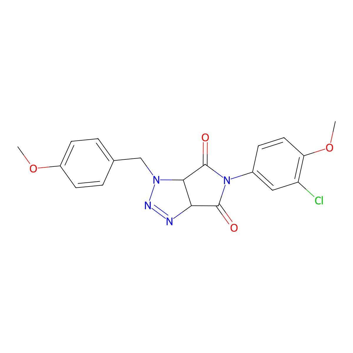 5-(3-chloro-4-methoxyphenyl)-1-(4-methoxybenzyl)-3a,6a-dihydropyrrolo[3,4-d][1,2,3]triazole-4,6(1H,5H)-dione molecular structure, CAS 1008269-32-6