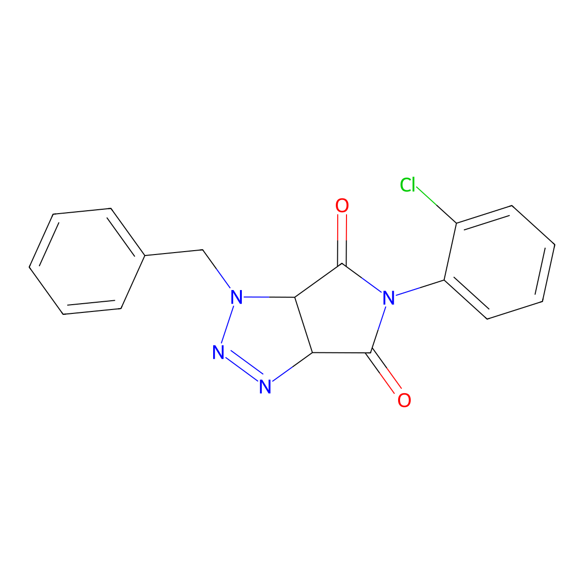1-benzyl-5-(2-chlorophenyl)-3a,6a-dihydropyrrolo[3,4-d][1,2,3]triazole-4,6(1H,5H)-dione molecular structure, CAS 1008269-42-8