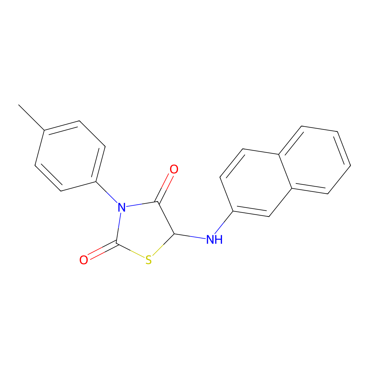 3-(4-Methylphenyl)-5-(naphthalen-2-ylamino)-1,3-thiazolidine-2,4-dione molecular structure, CAS 1008272-86-3