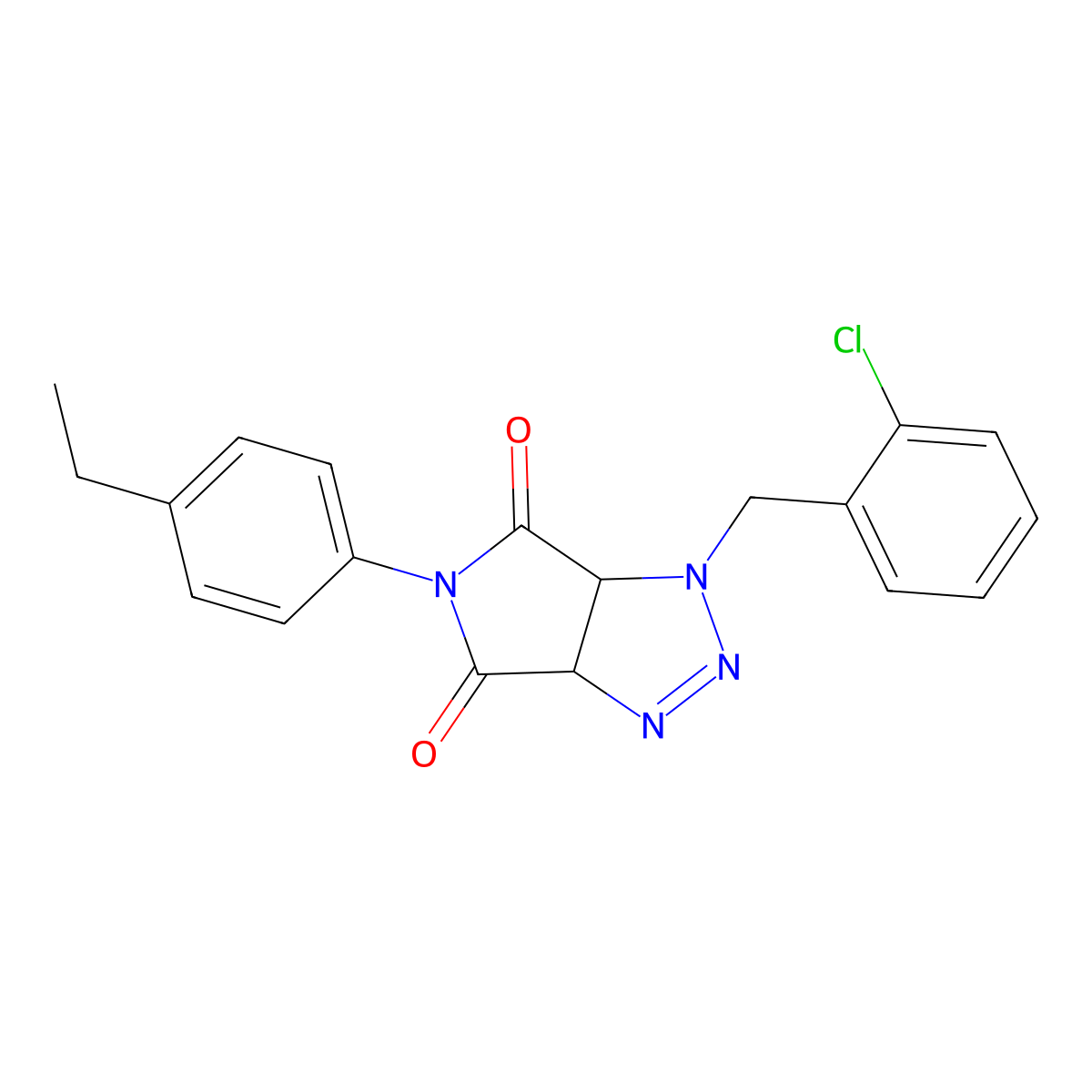 1-(2-chlorobenzyl)-5-(4-ethylphenyl)-3a,6a-dihydropyrrolo[3,4-d][1,2,3]triazole-4,6(1H,5H)-dione molecular structure, CAS 1008273-65-1