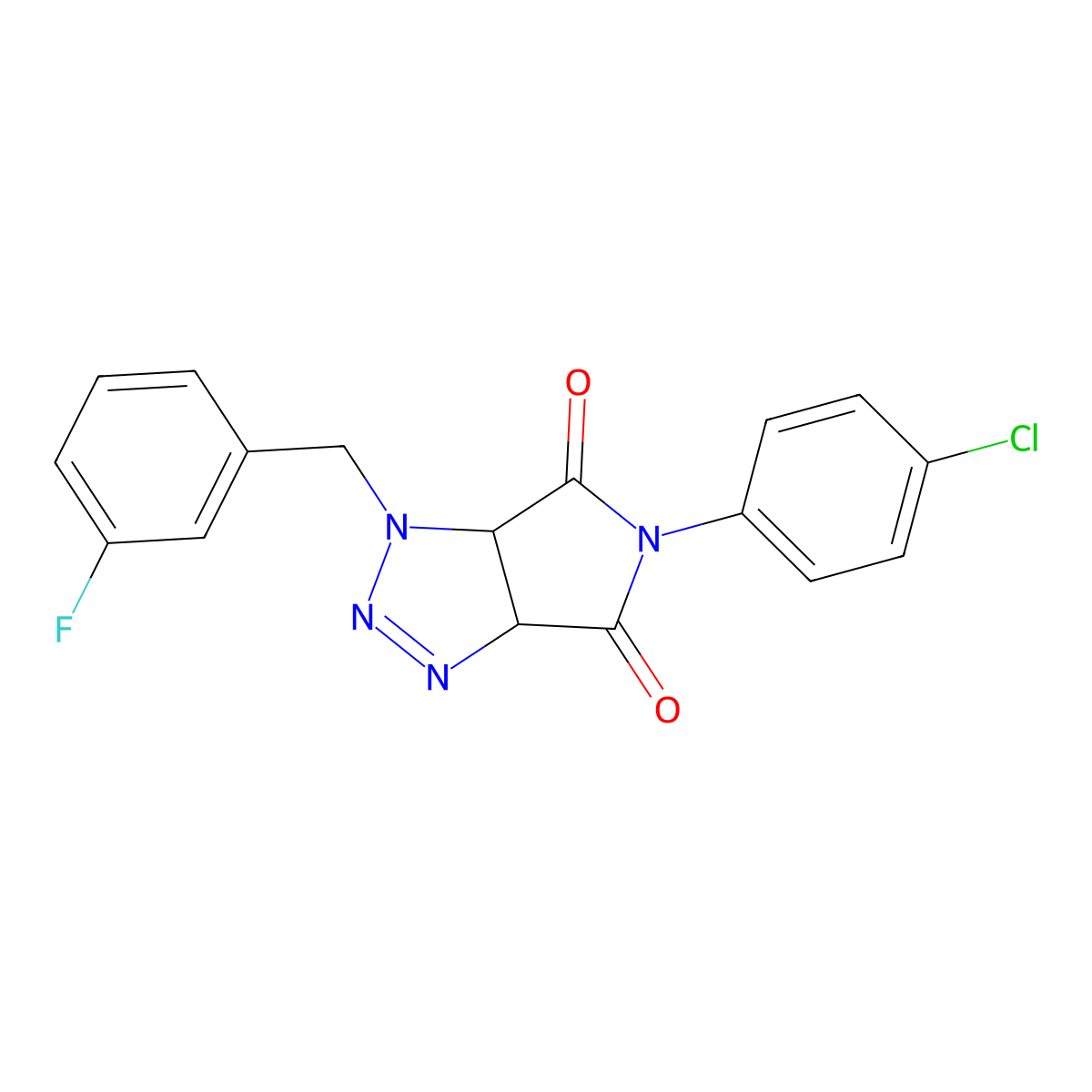 5-(4-chlorophenyl)-1-(3-fluorobenzyl)-3a,6a-dihydropyrrolo[3,4-d][1,2,3]triazole-4,6(1H,5H)-dione molecular structure, CAS 1008273-73-1