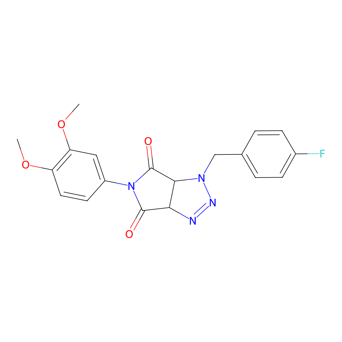 5-(3,4-dimethoxyphenyl)-1-(4-fluorobenzyl)-3a,6a-dihydropyrrolo[3,4-d][1,2,3]triazole-4,6(1H,5H)-dione molecular structure, CAS 1008274-87-0