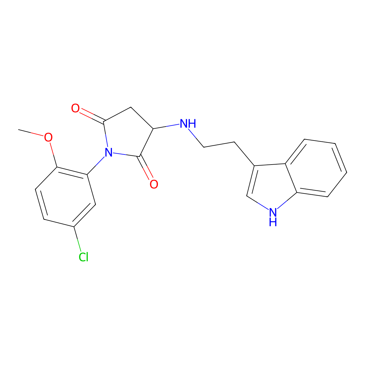 1-(5-chloro-2-methoxyphenyl)-3-{[2-(1H-indol-3-yl)ethyl]amino}pyrrolidine-2,5-dione molecular structure, CAS 1008277-15-3