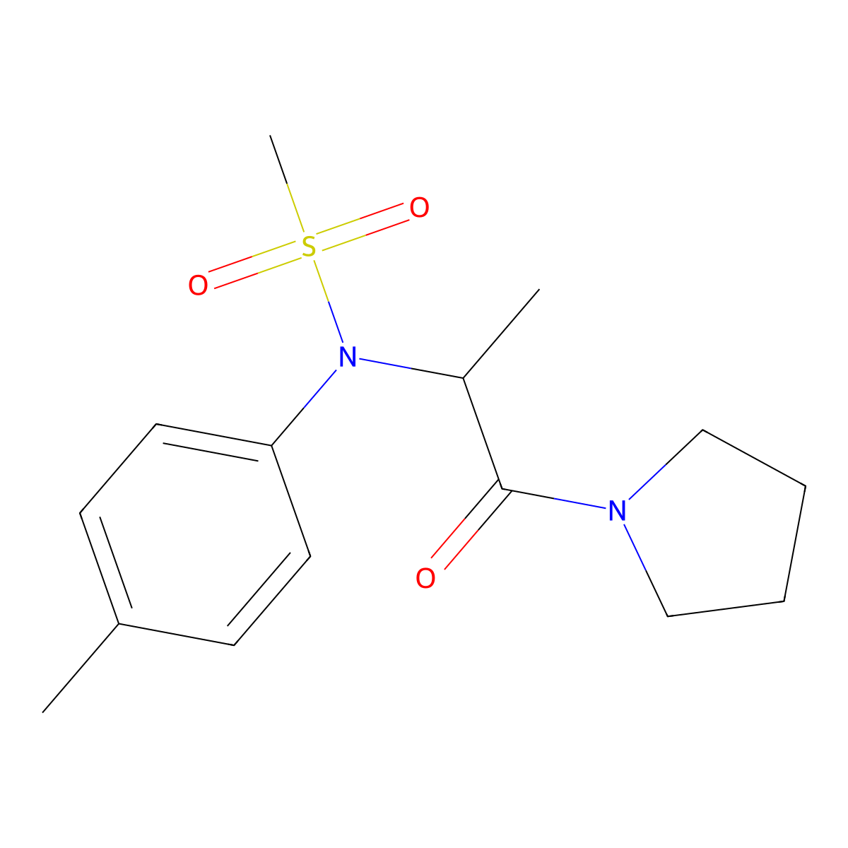 N-(1-Methyl-2-oxo-2-pyrrolidin-1-yl-ethyl)-N-p-tolyl-methanesulfonamide molecular structure, CAS 1008280-91-8