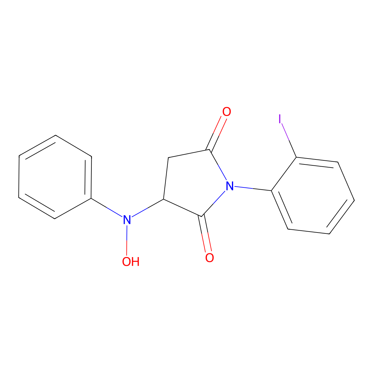 3-[Hydroxy(phenyl)amino]-1-(2-iodophenyl)pyrrolidine-2,5-dione molecular structure, CAS 1008281-67-1