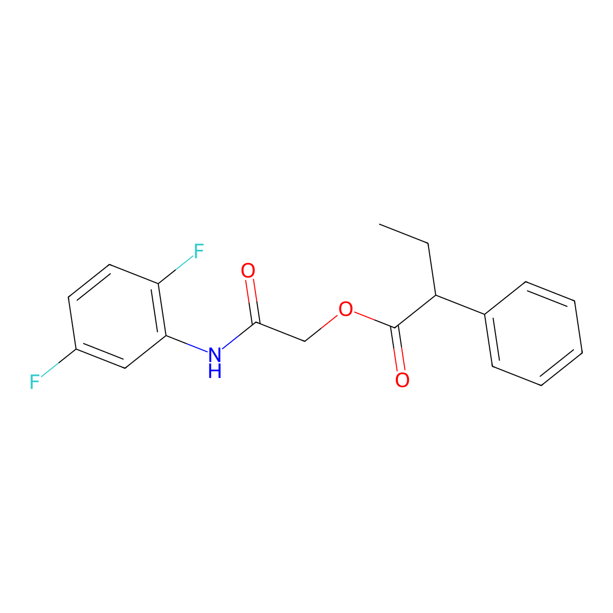 2-((2,5-Difluorophenyl)amino)-2-oxoethyl 2-phenylbutanoate molecular structure, CAS 1008282-56-1