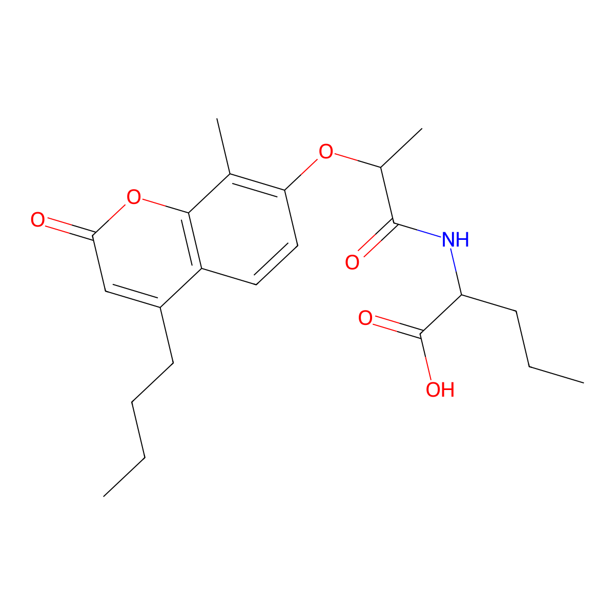 N-{2-[(4-butyl-8-methyl-2-oxo-2H-chromen-7-yl)oxy]propanoyl}norvaline molecular structure, CAS 1008282-89-0
