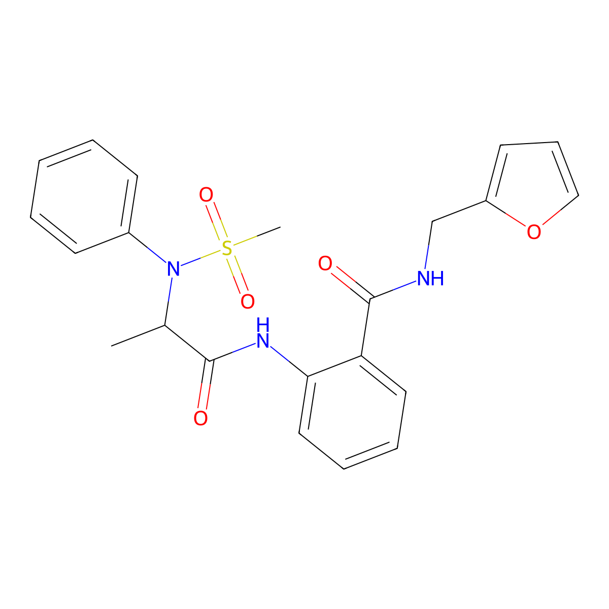 N-(furan-2-ylmethyl)-2-[2-(N-methylsulfonylanilino)propanoylamino]benzamide molecular structure, CAS 1008283-11-1