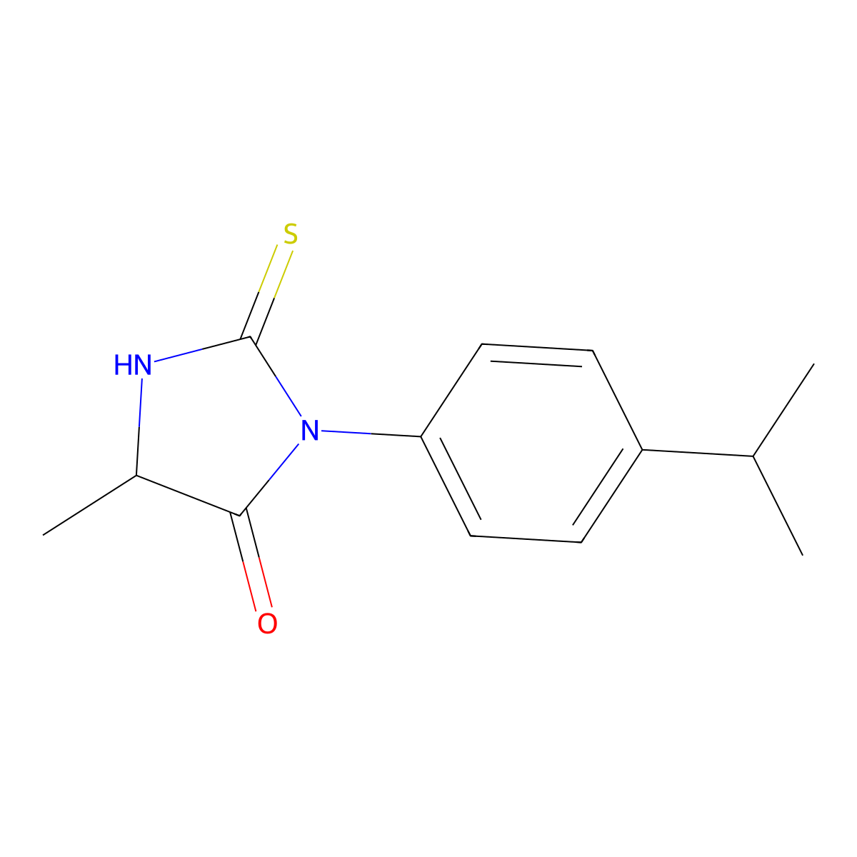 4-methyl-1-[4-(propan-2-yl)phenyl]-2-sulfanyl-4,5-dihydro-1H-imidazol-5-one molecular structure, CAS 1008283-53-1