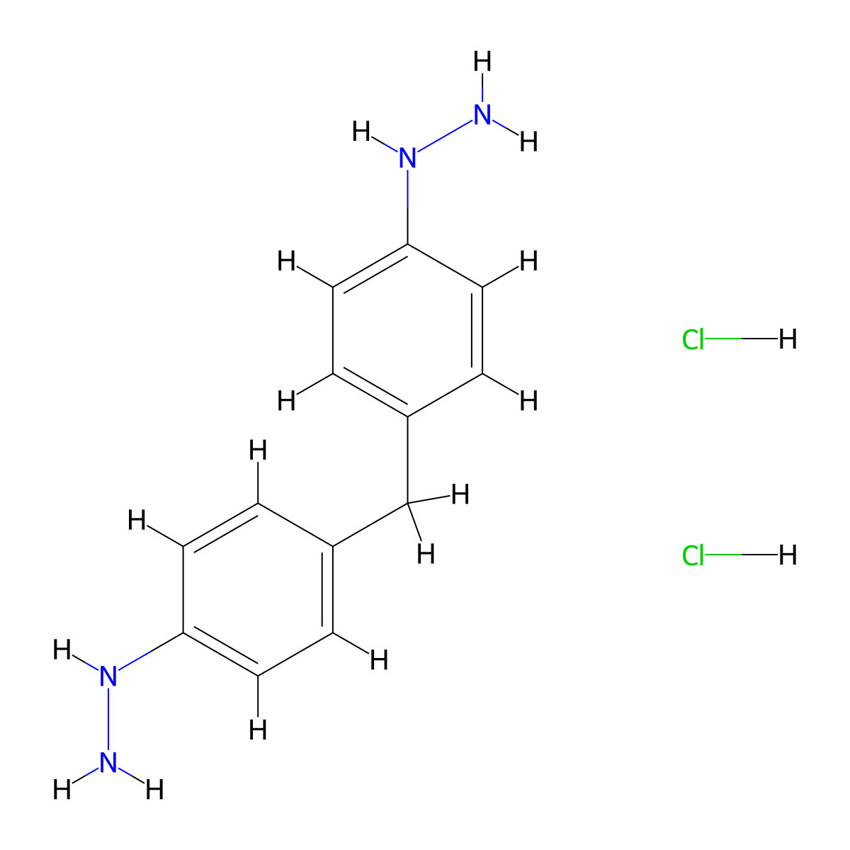Bis(4-hydrazinylphenyl)methane dihydrochloride molecular structure, CAS 100829-65-0