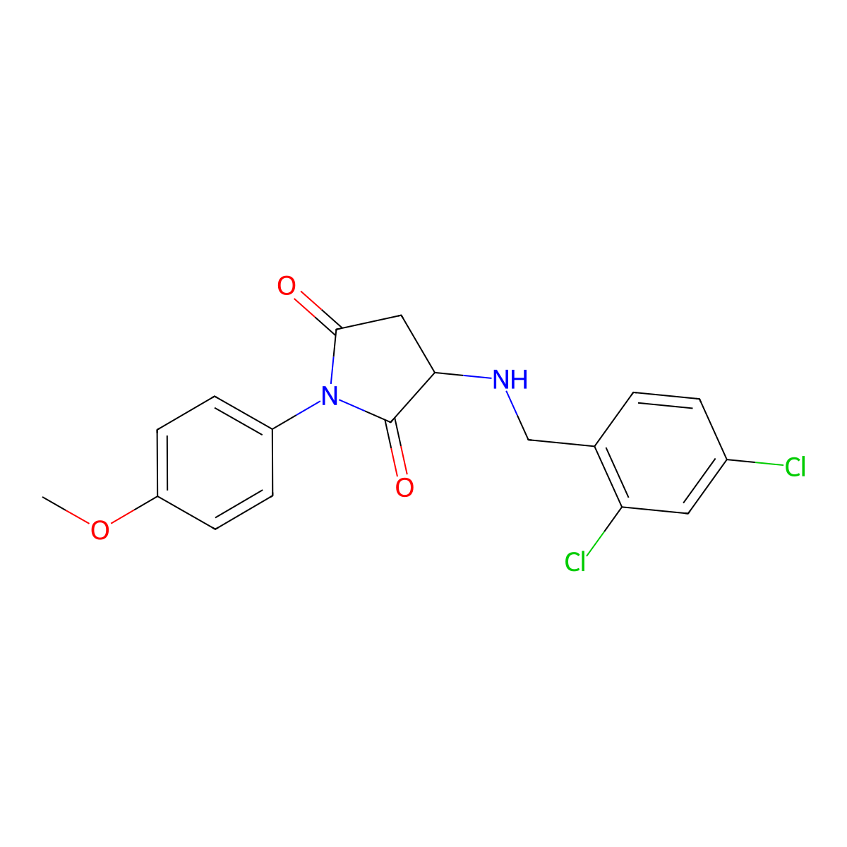 3-[(2,4-Dichlorobenzyl)amino]-1-(4-methoxyphenyl)pyrrolidine-2,5-dione molecular structure, CAS 1008292-49-6